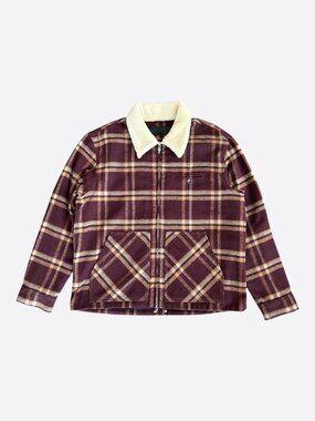 Chrome Hearts Red & Beige Plaid Sherpa Jacket